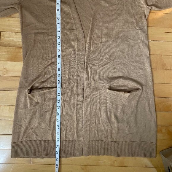 Soft Warm Brown Long Cardigan with Pockets - Picture 11 of 12